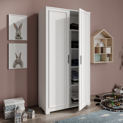 Dulap Diva Country, Alb, MDF, 92x181x41 cm - imagine 2
