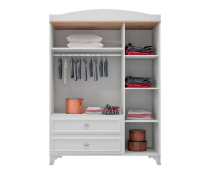 Dulap Lisa, Alb, 139x216x52 cm, MDF - imagine 2
