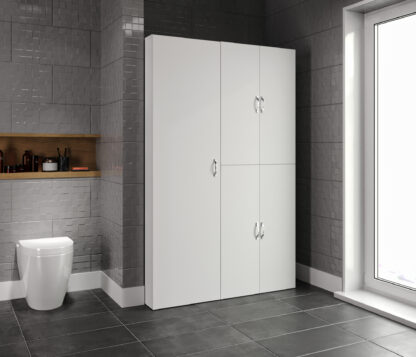 Dulap pentru masina de spalat si uscator 69x194x71 cm, alb - imagine 3