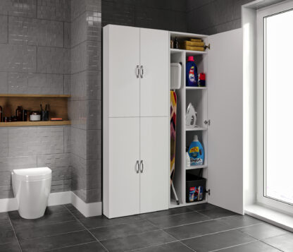 Dulap pentru masina de spalat si uscator 69x194x71 cm, alb - imagine 5