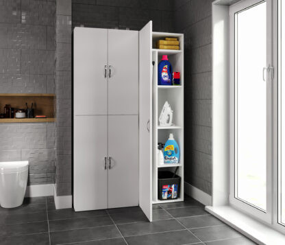 Dulap pentru masina de spalat si uscator 69x194x71 cm, alb - imagine 7