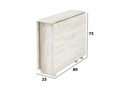 Masa pliabila Fold, 161x75x89 cm, Alb-Murdar - imagine 4