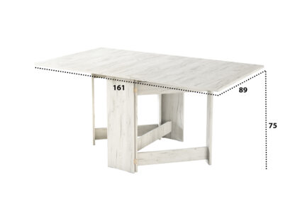 Masa pliabila Fold, 161x75x89 cm, Alb-Murdar - imagine 6