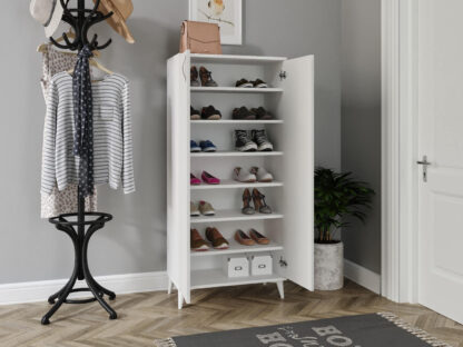 Pantofar Grandy 7, Alb, 70x153x36.5 cm, MDF - imagine 2