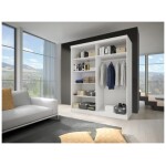 Dressing Gabriel sonoma/negru cu lamele artisan, cu oglinda, 150x200x61 cm - imagine 2