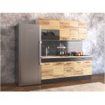 Bucatarie Greta 200 cm, stejar/antracit, blat termic travertin - imagine 2