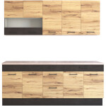 Bucatarie Greta 200 cm, stejar/antracit, blat termic travertin - imagine 5