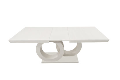 Masa extensibila 160×200 cm Aleks O, alba, lemn masiv de fag - imagine 5