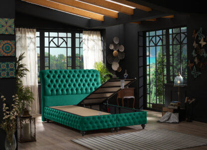 Pat Bella, 160x200 cm, tapitat, verde - imagine 2