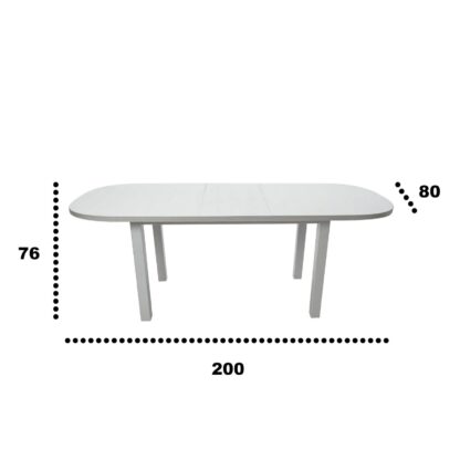 Set masa extensibila 160x200 cm MB-12 (VENUS 1) BIALY cu 6 scaune S-38 B (BOSS 14) COD 18A 2 CUT - imagine 6