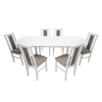Set masa extensibila 160x200 cm MB-12 (VENUS 1) BIALY cu 6 scaune S-38 B (BOSS 14) COD 18A 2 CUT - imagine 3