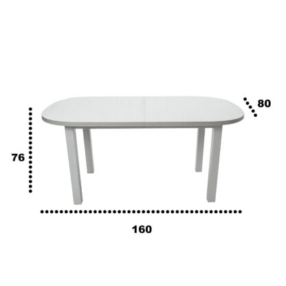 Set masa extensibila 160x200 cm MB-12 (VENUS 1) BIALY cu 6 scaune S-38 B (BOSS 14) COD 18A 2 CUT - imagine 5