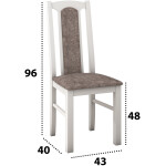 Set masa extensibila 160 x 200 cm cu 4 scaune tapitate, MB-12 Venus1 si S-38 Boss14 25B, Bialy, Lemn masiv de fag, Stofa - imagine 7