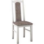 Set masa extensibila 160 x 200 cm cu 4 scaune tapitate, MB-12 Venus1 si S-38 Boss14 25B, Bialy, Lemn masiv de fag, Stofa - imagine 8