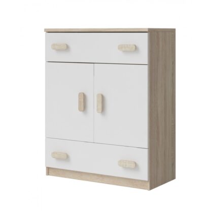 Comoda 10, sonoma/alb, 80x104x40 cm