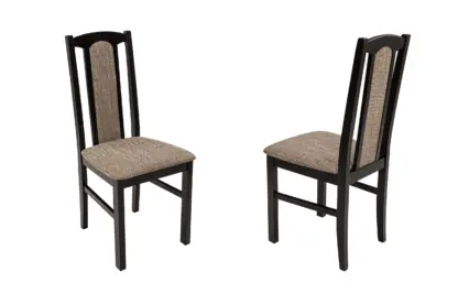Set masa extensibila 140 x 180 cm cu 6 scaune tapitate, MB-21 si S-37, wenge, lemn masiv de fag, stofa - imagine 5