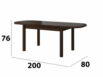 Set masa extensibila 160 x 200 cm cu 6 scaune tapitate, MB-12 Venus 1 si S-37, nuc, lemn masiv de fag, stofa - imagine 4