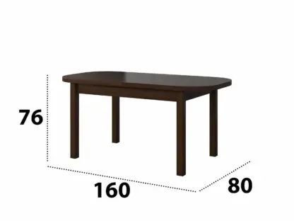 Set masa extensibila 160 x 200 cm cu 6 scaune tapitate, MB-12 Venus 1 si S-37, nuc, lemn masiv de fag, stofa - imagine 5