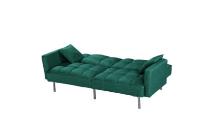 Canapea extensibila Eva, material textil, verde, 192x88x81 cm - imagine 2