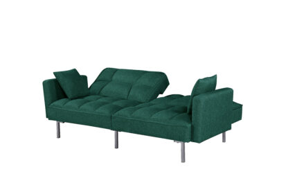 Canapea extensibila Eva, material textil, verde, 192x88x81 cm - imagine 3