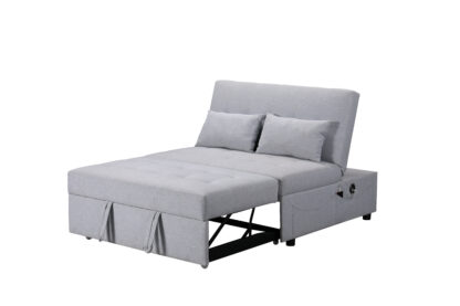 Canapea extensibila Cora, material textil, gri, 120x117x94 cm - imagine 3