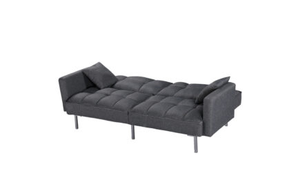 Canapea extensibila Eva, material textil, gri, 192x88x81 cm - imagine 3