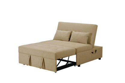 Canapea extensibila Cora, material textil, maro, 120x117x94 cm - imagine 3