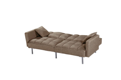 Canapea extensibila Eva, material textil, maro, 192x88x81 cm - imagine 3