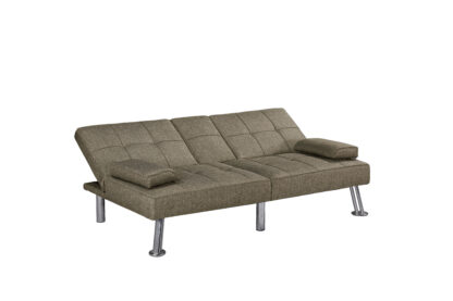 Canapea extensibila Petra, material textil, maro, 158x81x73 cm - imagine 2