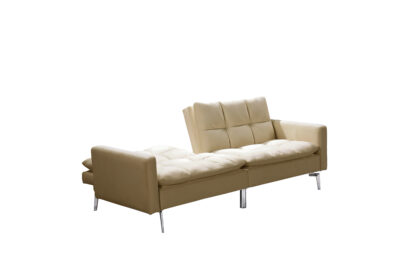 Canapea extensibila Zuni, material textil, bej, 204x91x85 cm - imagine 2