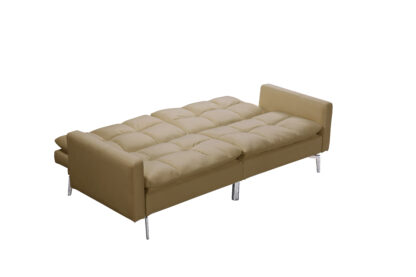 Canapea extensibila Zuni, material textil, bej, 204x91x85 cm - imagine 3