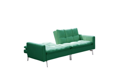 Canapea extensibila Zuni, material textil, verde, 204x91x85 cm - imagine 2