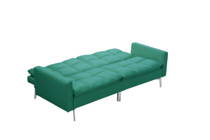 Canapea extensibila Zuni, material textil, verde, 204x91x85 cm - imagine 3