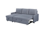 Coltar extensibil Ami, material textil, gri inchis, 203x130x88 cm - imagine 3