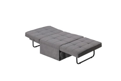 Fotoliu extensibil Alex, material textil, gri, 94x72x39 - imagine 2