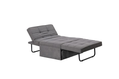 Fotoliu extensibil Alex, material textil, gri, 94x72x39 - imagine 3