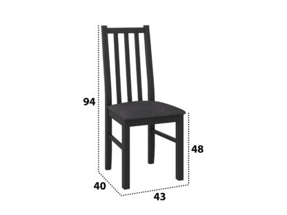 Scaun din lemn masiv de fag tapitat cu stofa S-38 Boss10, 28B, Negru - imagine 8