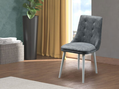 Scaun living, Stela Lux, Gri, 45x50x86 cm - imagine 2