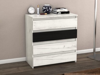 Comoda Omega, Alb murdar, 84x42x88 cm, PAL