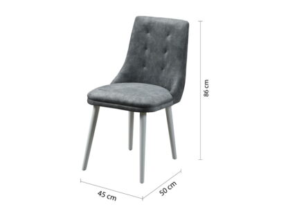 Scaun living, Stela Lux, Gri, 45x50x86 cm - imagine 3
