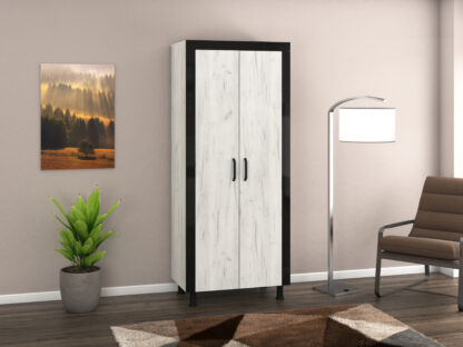 Dressing Omega, Alb murdar, 84x202x52 cm, PAL
