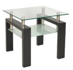 Masa Cafea MC-05, 60x55x60 cm, Sticla Securizata, MDF, Wenge