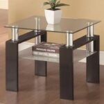 Masa Cafea MC-05, 60x55x60 cm, Sticla Securizata, MDF, Wenge - imagine 2