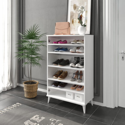 Pantofar Fuga, 70x118x36.5 cm, Alb, MDF - imagine 2