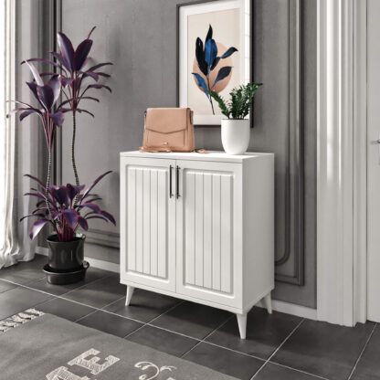 Pantofar Latte, 70x83x36.5 cm, Alb, MDF - imagine 2