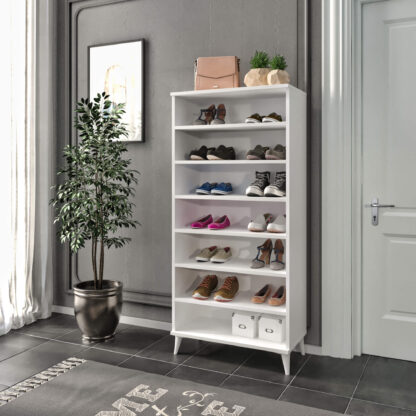 Pantofar Rose, 70x153x36.5 cm, Alb, MDF - imagine 3