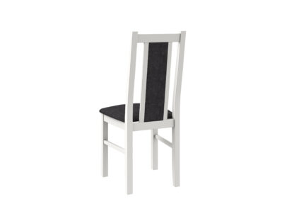 Scaun din lemn masiv de fag tapitat cu stofa S-38 Boss14 B24B, alb - imagine 3
