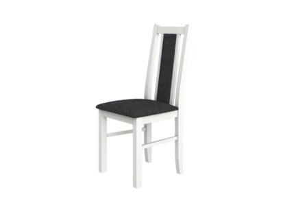 Scaun din lemn masiv de fag tapitat cu stofa S-38 Boss14 B24B, alb - imagine 4