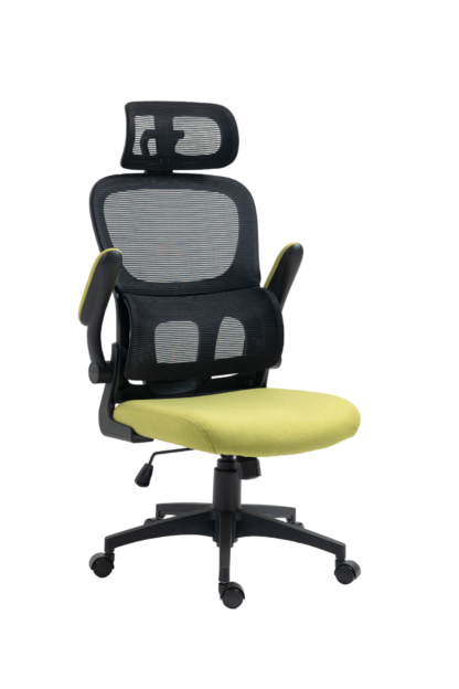 Scaun birou S-189, Negru/Verde, 63x125x65 cm, Material Textil - imagine 3