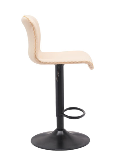 Scaun bar, S-201, Crem, 50x106x40 cm, Piele Ecologica - imagine 3